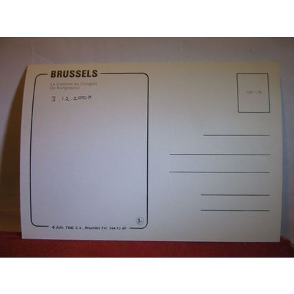 CONGRESS COLUMN, BRUSSELS, BELGIUM .unused postcard dated 2000 #