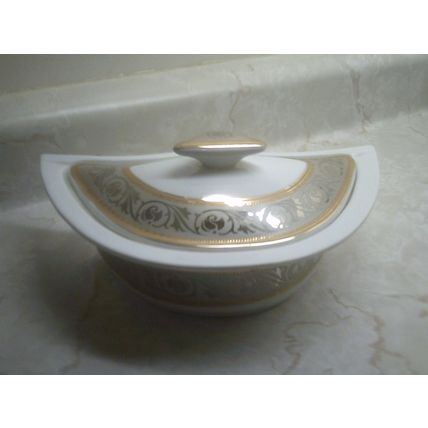 Half Moon fine china serving dish gold trim
