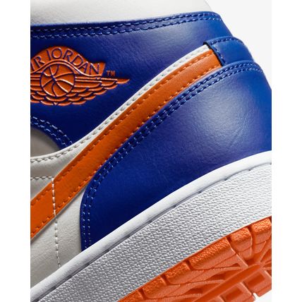 New Mens 18 NIKE Air Jordan 1 Mid Game Royal Orange Phantom Shoes FD1029-400
