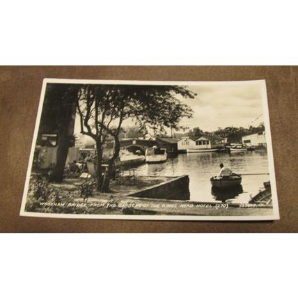 Real photographic postcard - Wroxham Bridge from Hotel - Norfolk Broads