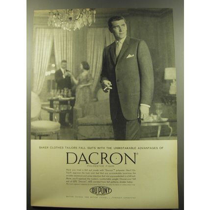 1959 Du Pont Dacron Advertisement - Baker Clothes tailors fall suits