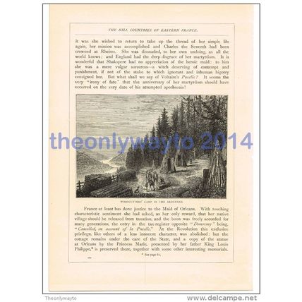 Woodcutters Camp in the Ardennes, France, Book Illustration (Print), 1880