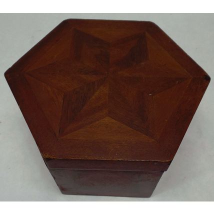 Antique Wooden Jewelry Trinket Sewing Wood Box Inlay Vintage 1800's Velvet Lined