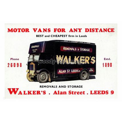 ptc9307 - Yorks' - Walker's Removals/Van Hire Advert, Alan St. Leeds - print 6x4