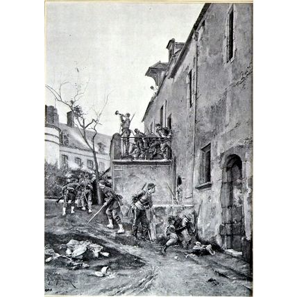 AUX ARMES! 1893 Étienne-Prosper Berne-Bellecour VICTORIAN TINTED PRINT