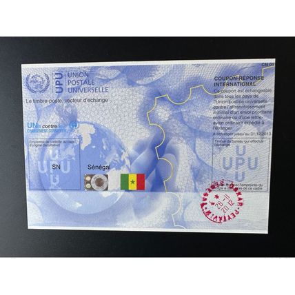 Sénégal obl. UPU Unis Changement Climatique COUPON-REPONSE IRC IAS CRI