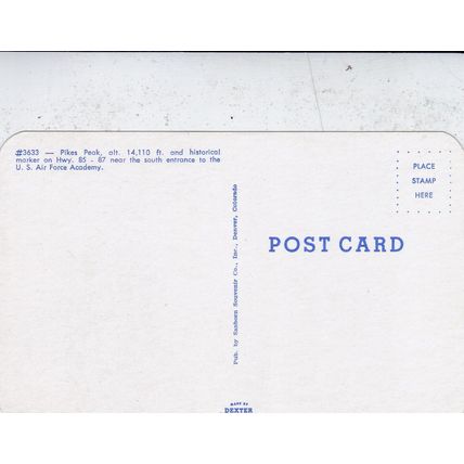 Pikes Peak Colorado United States Postcard unused VGC