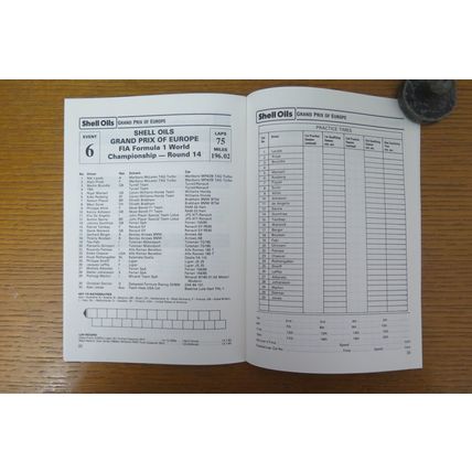 1985 FORMULA 1 GRAND PRIX OF EUROPE PROGRAMME + RACE CARD + TICKET (MANSELL WIN)