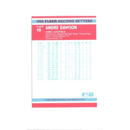 Andre Dawson #10 1988 Fleer Record Setters