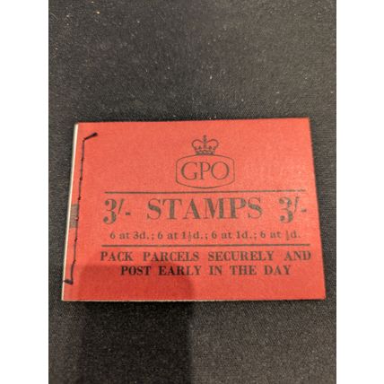 Great Britain 3/- wilding booklet. February 1958 M2, fine