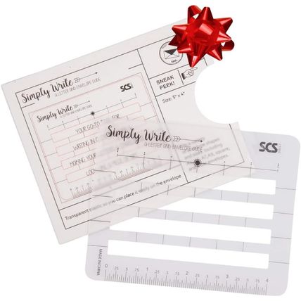 Lettering Envelope Addressing Stencil - Template Ruler Guide for Perfectly Strai