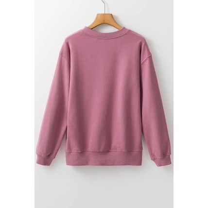 Valerian Plain Drop Shoulder Crewneck Pullover Sweatshirt