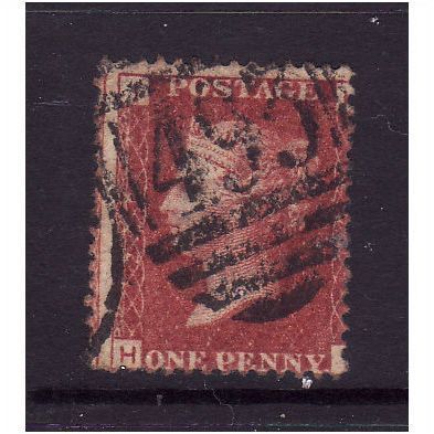 GREAT BRITAIN 1858-79 QV SG44 1d RED BROWN PLATE 200 LETTERED HI USED