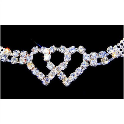 Rhinestone Crystal Silver Plated Bangle Bracelet Wedding Party Jewellery 1333