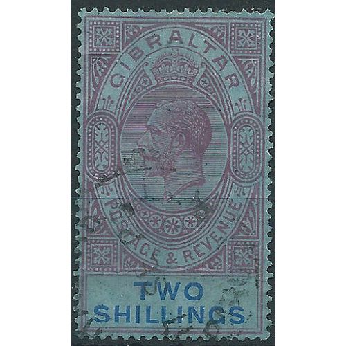Gibraltar 1925 SG99a 2/- Reddish-Purple & Blue/Blue Fine Used . ...