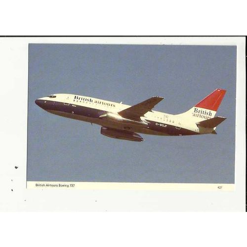 Aviation BRITISH AIRTOURS BOEING 737 Postcard by Skilton & Fry (427)