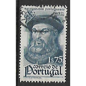 PORTUGAL 1945 PORTUGESE NAVIGATORS 1e.75 BLUE MAGELLAN SG 974 FINE USED#2