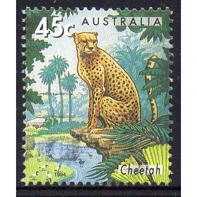 Australia 1994 Zoos - Endangered Species - Cheetah 45c Sheet Used