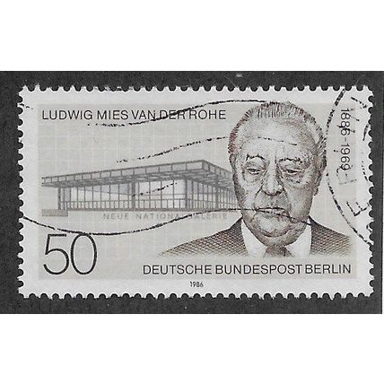 BERLIN -1986 50pf 'LUDWIG MIES VAN DER ROHE' FINE USED (EBID66-397)
