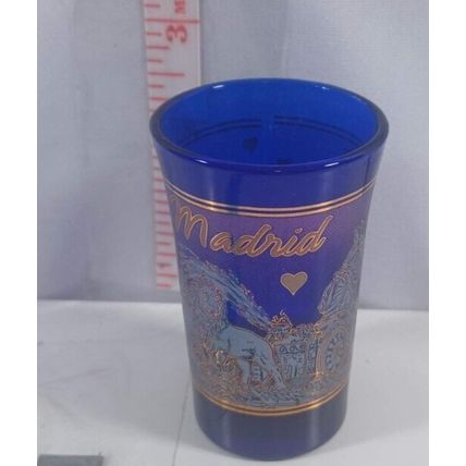 madria COBALT BLUE FROSTED SHOT GLASS SHOTGLASS good