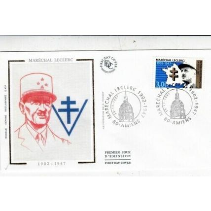 France 1997 Leclerc Silk FDC Amiens special Cancel unaddressed VGC