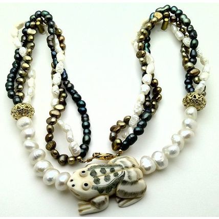 Multi Strand FreshWater Pearl Beaded Gemstone Necklace 2