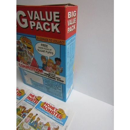 Quaker - Sugar Puffs 2009 Cereal Box Honey Monster Comics Set of 3