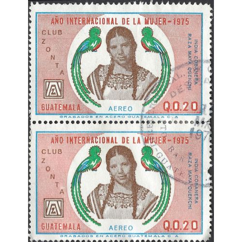 GUATEMALA, Kekchi Mayan race woman, red 1975, Q0.20 [Pair]