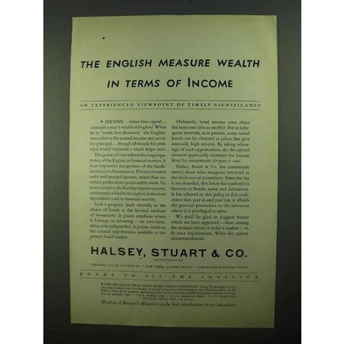 1931 Halsey, Stuart & Co. Ad - English Measure Wealth
