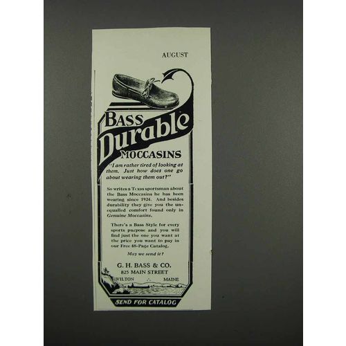 1931 Bass Durable Moccasins Ad