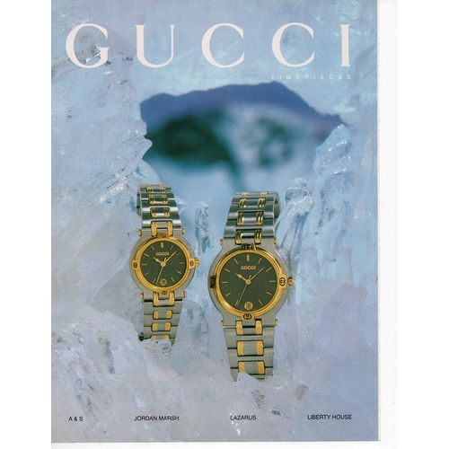 Gucci watch vintage Full Page Print Ad December 1993