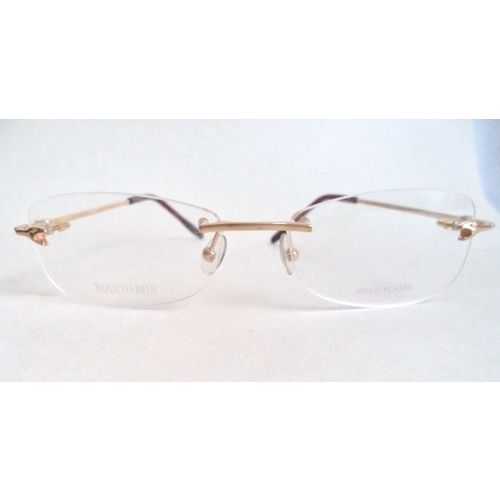 Boucheron 70 Gold Women Rimless Eyeglasses Serpent Titanium Gold Plate 53-16 130