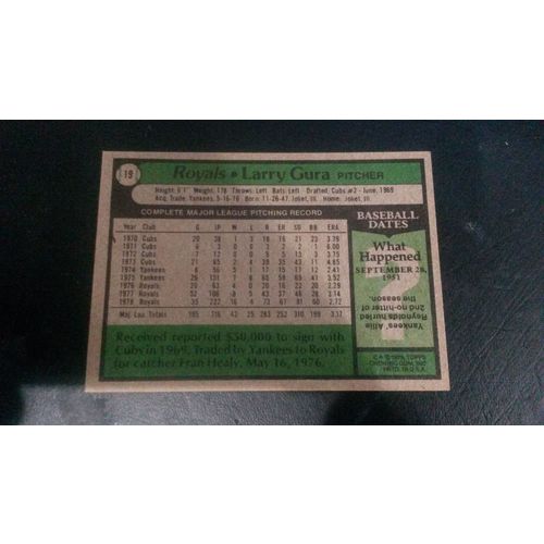 1979 Topps Card # 019 Larry Gura Excellent - Mint (6) Kansas City Royals