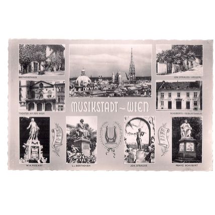multiview, Musikstadt, WIEN, AUSTRIA unused vintage postcard RP =