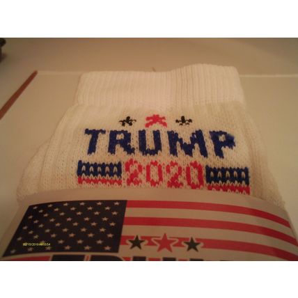 Donald Trump CREW Socks 2020 WHITE 90% COTTON 10% POLY size 10-13 NEW 3 Pair
