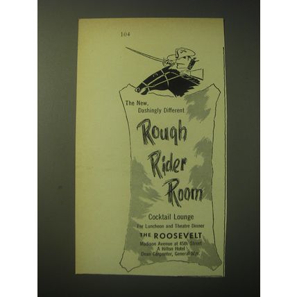 1948 The Roosevelt Hotel Ad - The new dashingly different Rough Rider Room