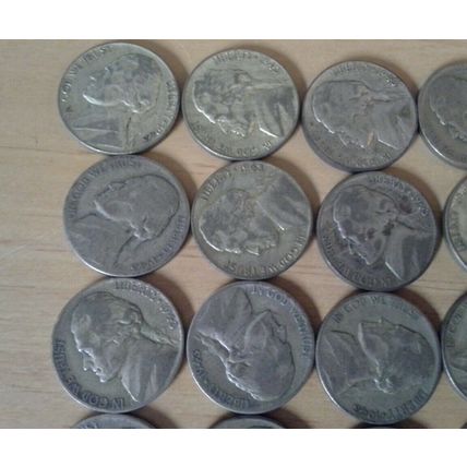 Lot of Forty U.S. Wartime Silver Nickels