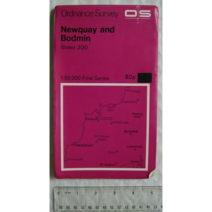1974 OS first series map Sheet 200 Newquay & Bodmin