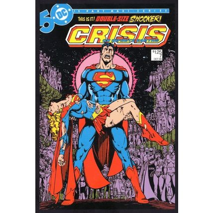 Superman Supergirl Crisis On Infinity Earths DC 1985 Art Comic Book Postcard