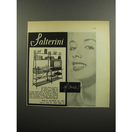 1953 Salterini Tele/Bar Room Dividers Ad - Salterini.. of course