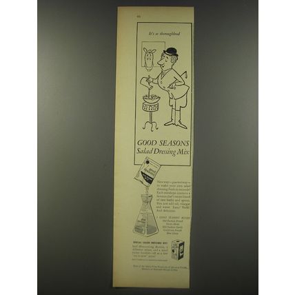 1956 Good Seasons Salad Dressing Mix Ad - It's so thoroughbred