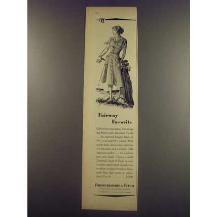 1956 Abercrombie & Fitch Golf Dress Ad - Fairway Favorite