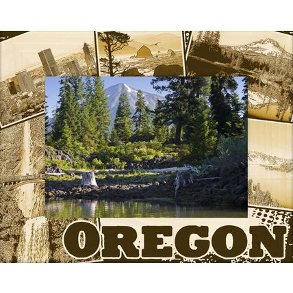 Oregon Laser Engraved Wood Picture Frame Landscape (8 x 10)