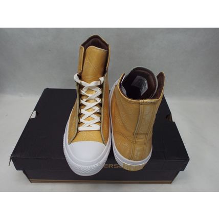New Mens 6.5 Converse CTAS Alpha Hi Aged Gold Heavy Leather Shoes $110 153110C