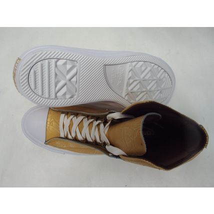New Mens 6.5 Converse CTAS Alpha Hi Aged Gold Heavy Leather Shoes $110 153110C