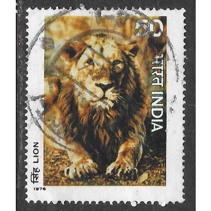 INDIA 1976 IANDIAN WILDLIFE LION LEO PANTHERA 50R USED