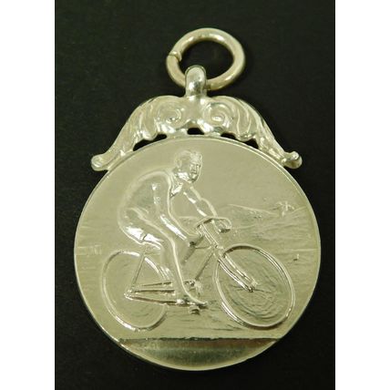 Vintage Plymouth Corinthians Cycling Solid Silver Pocket Watch Medal Fob M Mead