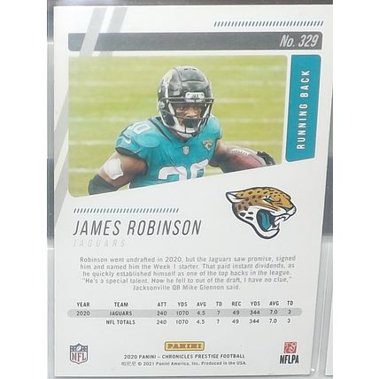 2020 Chronicles JAMES ROBINSON (Jaguars) Prestige Rookie Card #329