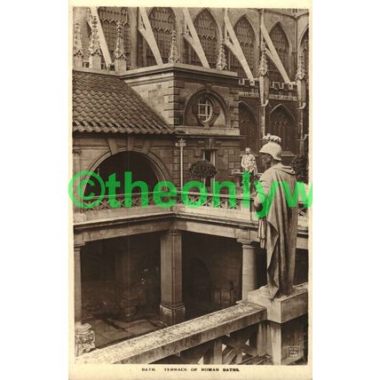 Bath, Terrace of Roman Baths, Postcard 1920/30s?