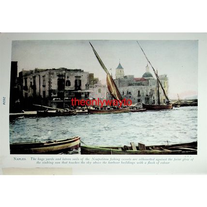 Neapolitan Fishing Vessels, Naples, Italy, (Moscow, Reverse), Book Illustration